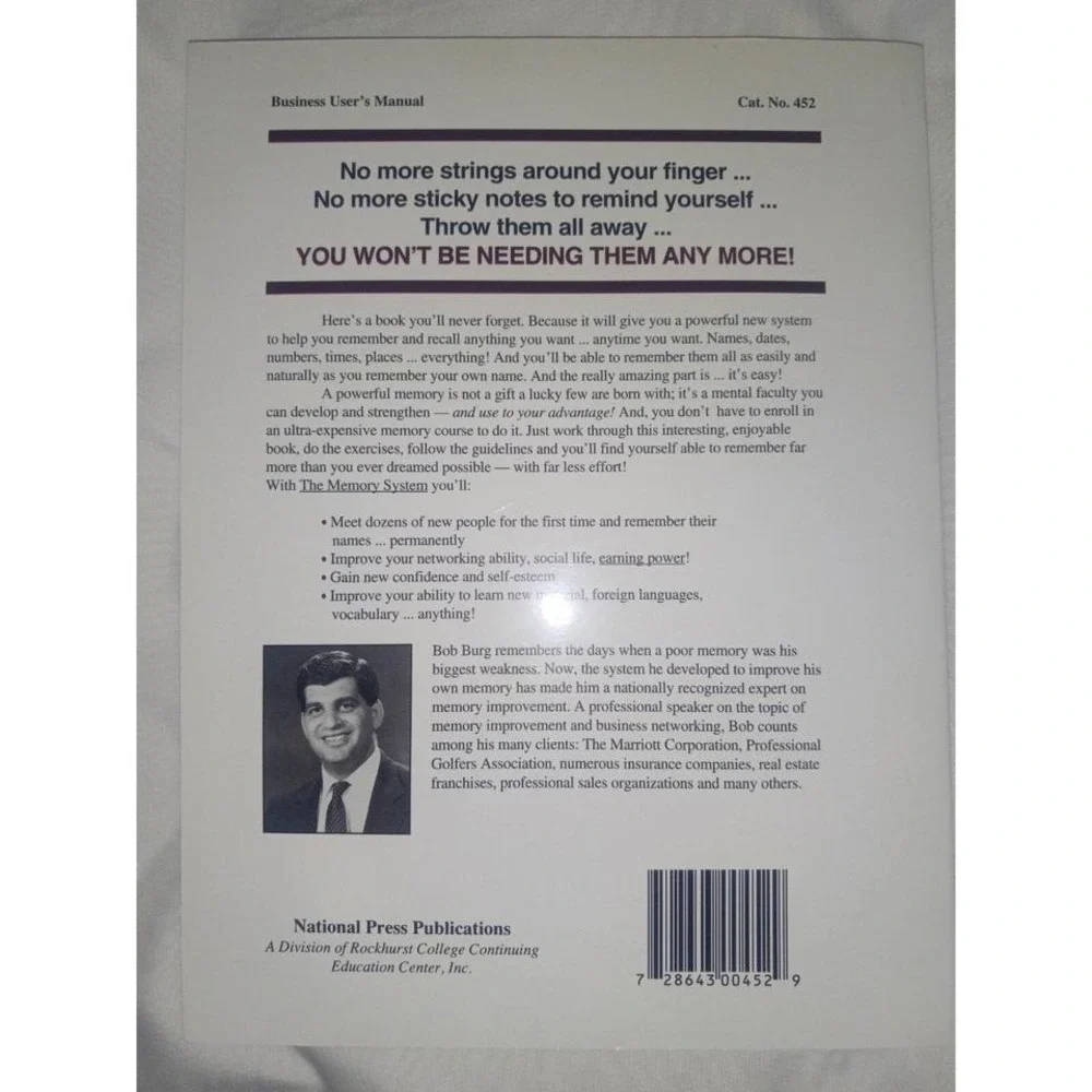 The Memory System by Bob Burg Business User Manual Improve Recall Techniques